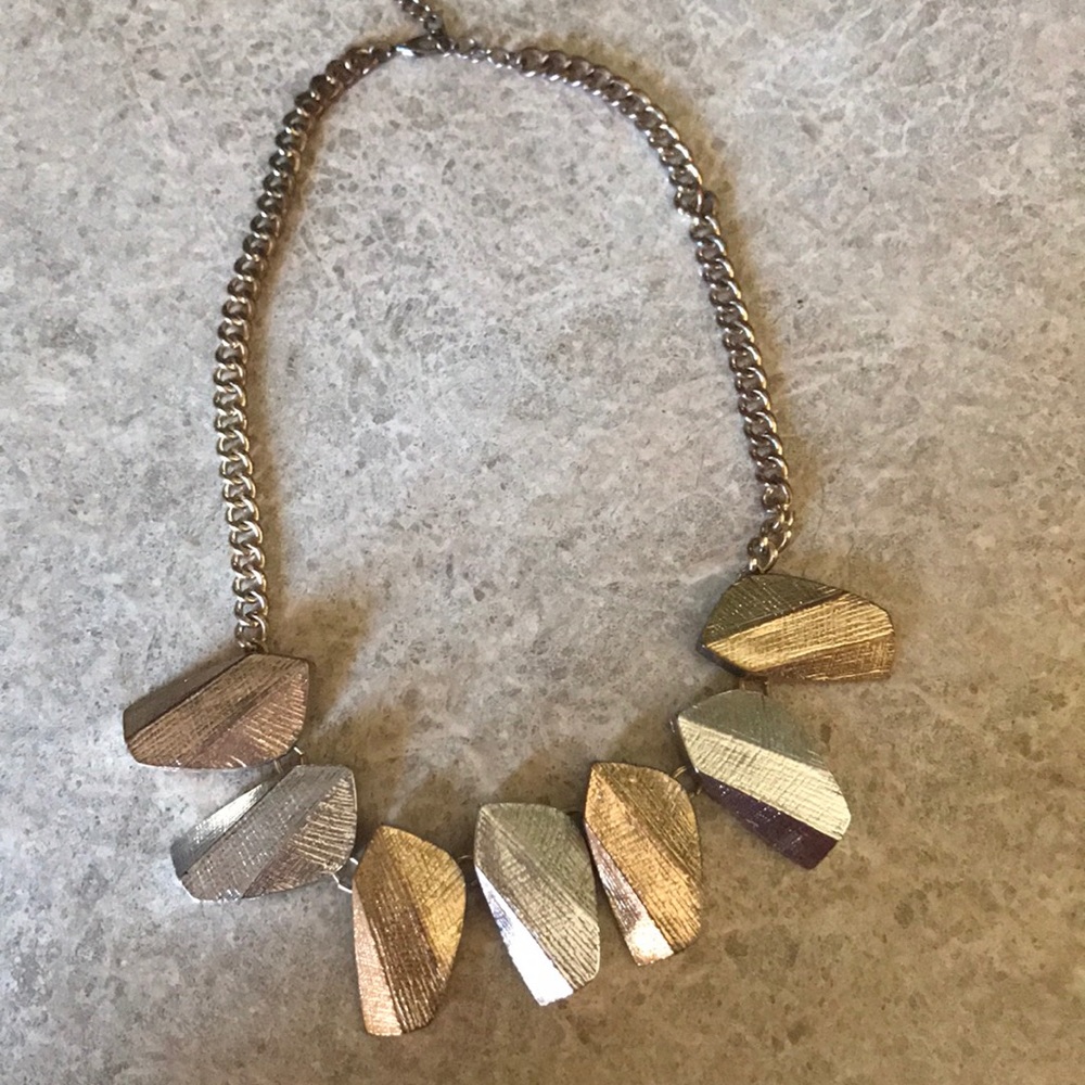 Silver and cold necklace